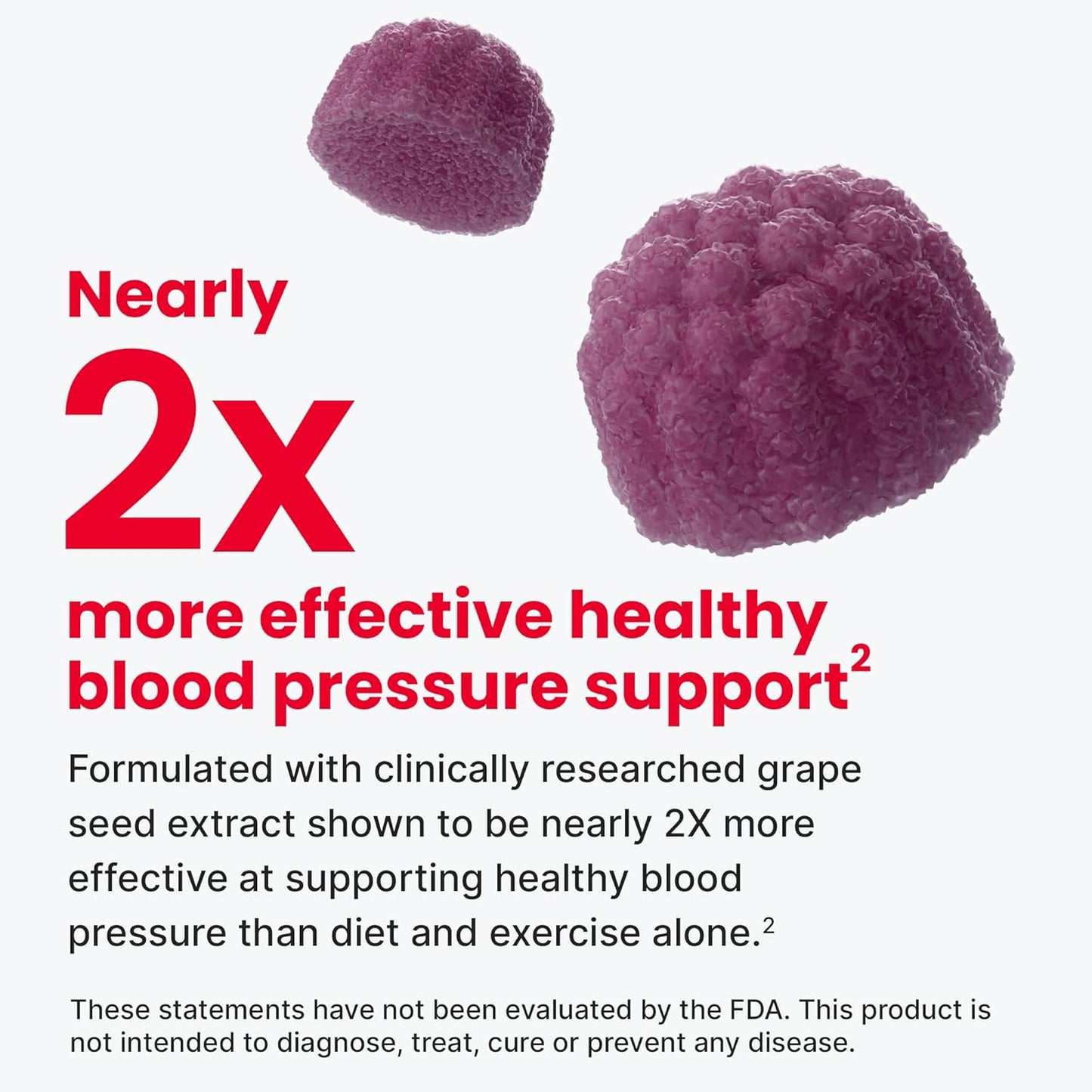 SuperBeets Strawberry Heart Gummies with Beetroot & Grape Seed Extract - 60 Count