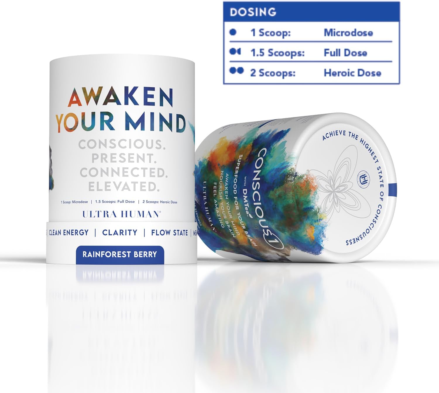 Superfood Blend Variety Pack: Vanilla Chai & Rainforest Berry - Ultra Human CONSCIOUS1 for Enhanced Focus