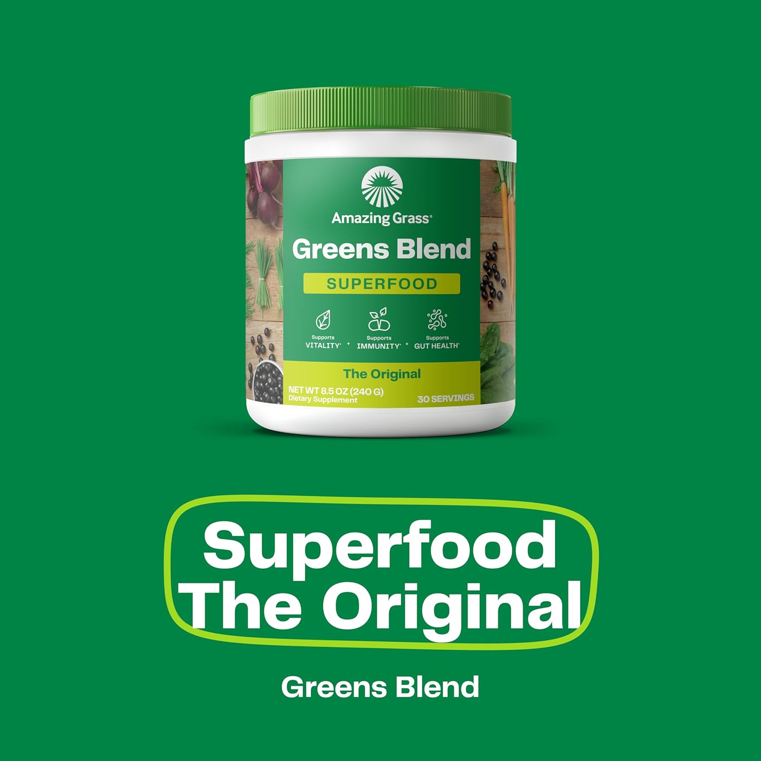Superfood Bundle: Amazing Grass Greens Powder & Isopure Chocolate Vegan Protein (Original, Plant-Based, Organic, Dairy-Free)