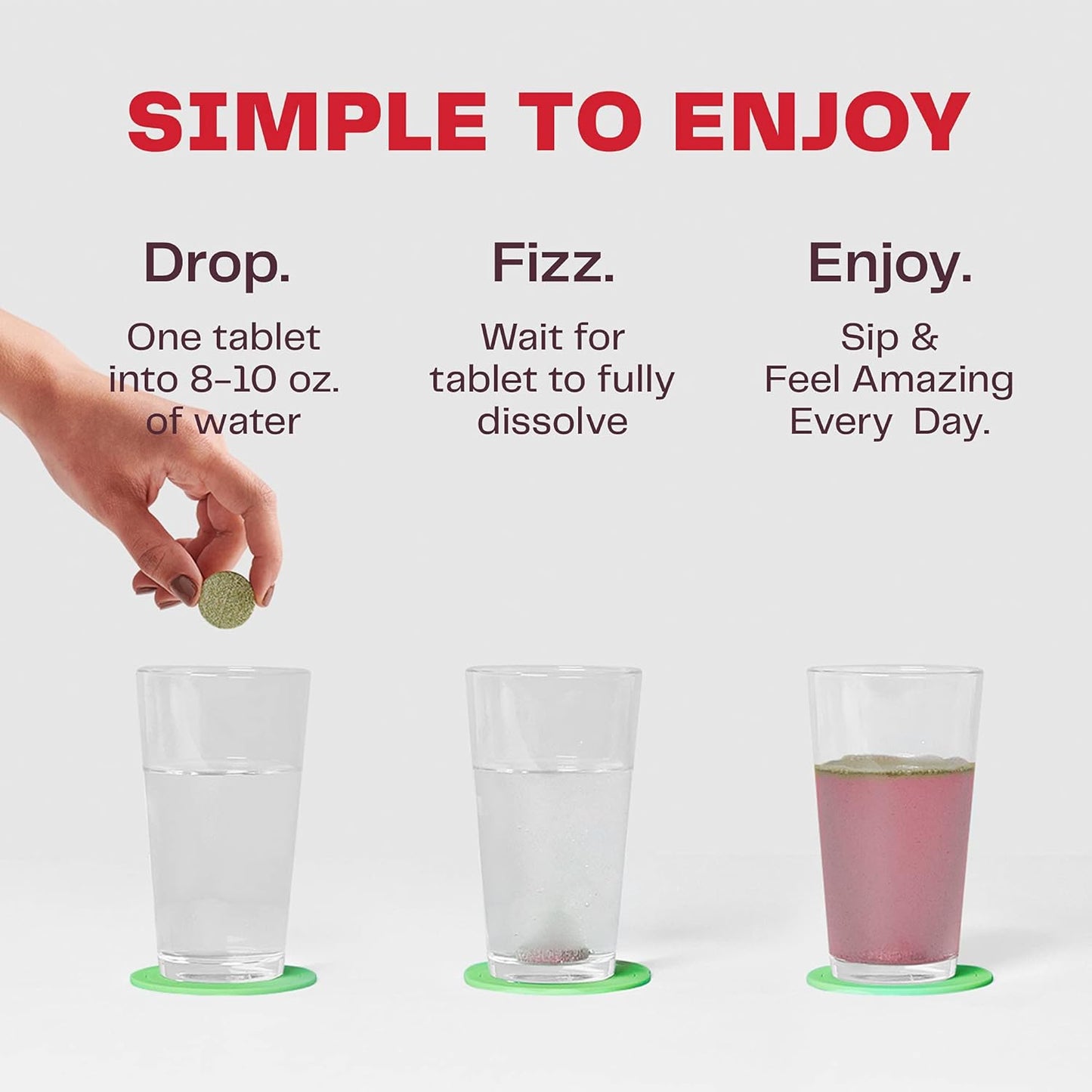 Superfood Fizzy Green Tablets: Berry Flavor, 30 Count, Antioxidants & Alkalizing Greens, Immune Support