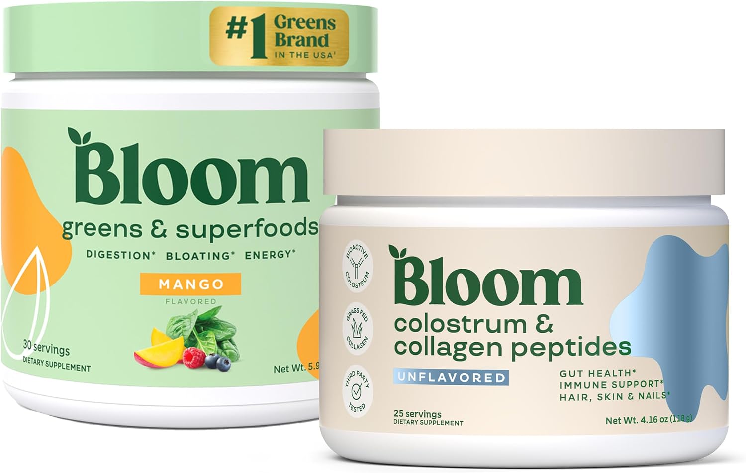 Superfood Greens Powder with Digestive Enzymes, Probiotics, Prebiotics, and Colostrum for Gut Health and Bloating Relief