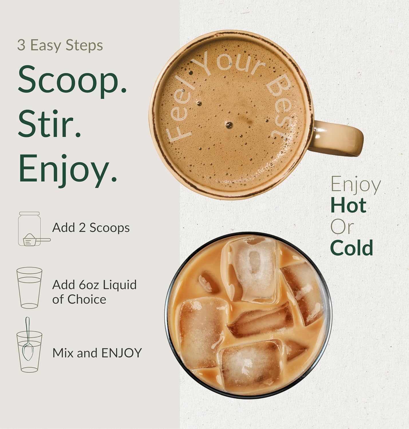 Superfood Mushroom Chai Drink with Collagen for Energy, Focus, and Gut Health: Lion’s Mane, Chaga, Reishi - 15 Servings