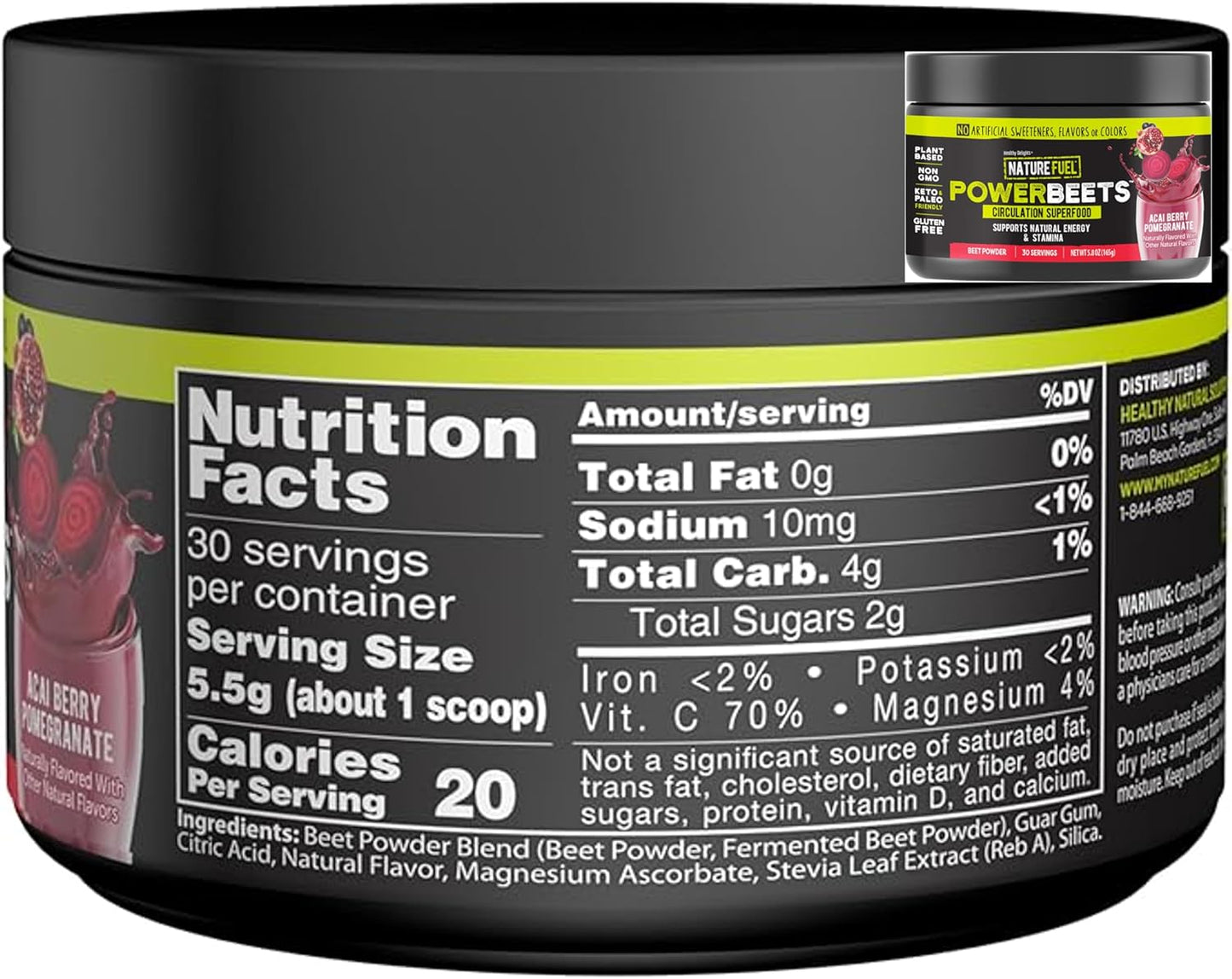 Superfood Smoothie Mix & Nature Fuel Beet Root Powder Combo: Boost Energy Naturally with Greens and Beets, 30 Servings each