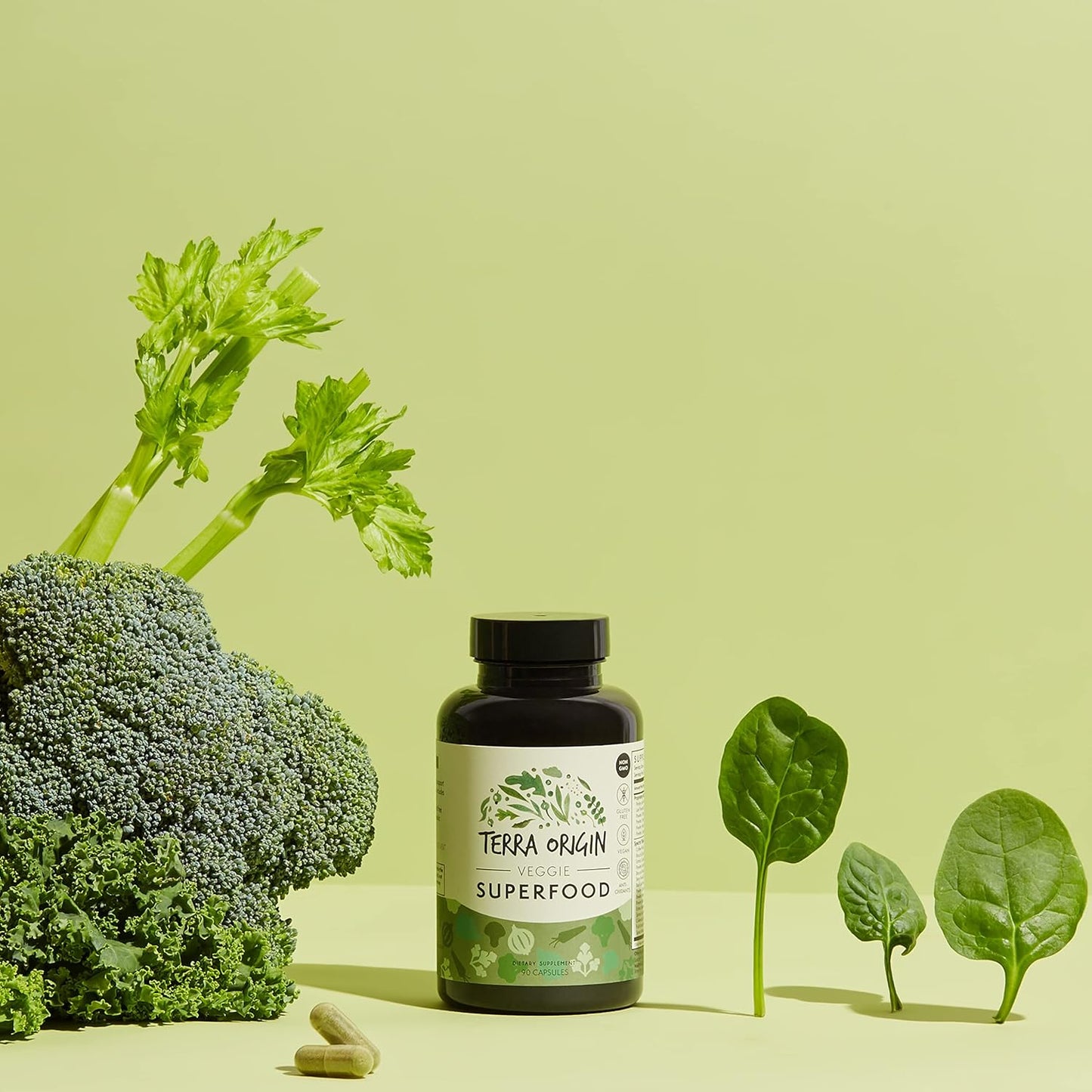 Superfood Veggie Capsules with Spectra® Antioxidant Blend - 90 Capsules, Plant Based & Nutrient Rich