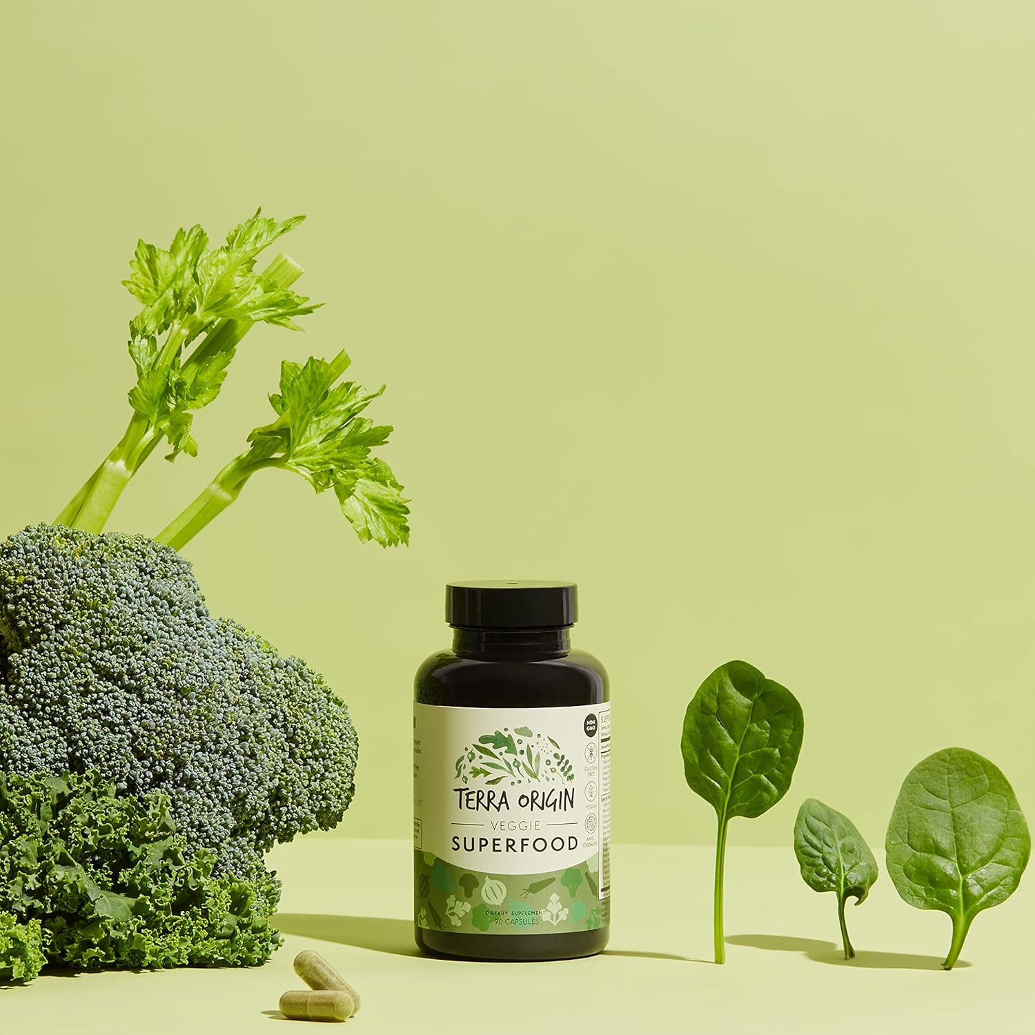 Superfood Veggie Capsules with Spectra® Antioxidant Blend - 90 Capsules, Plant Based & Nutrient Rich