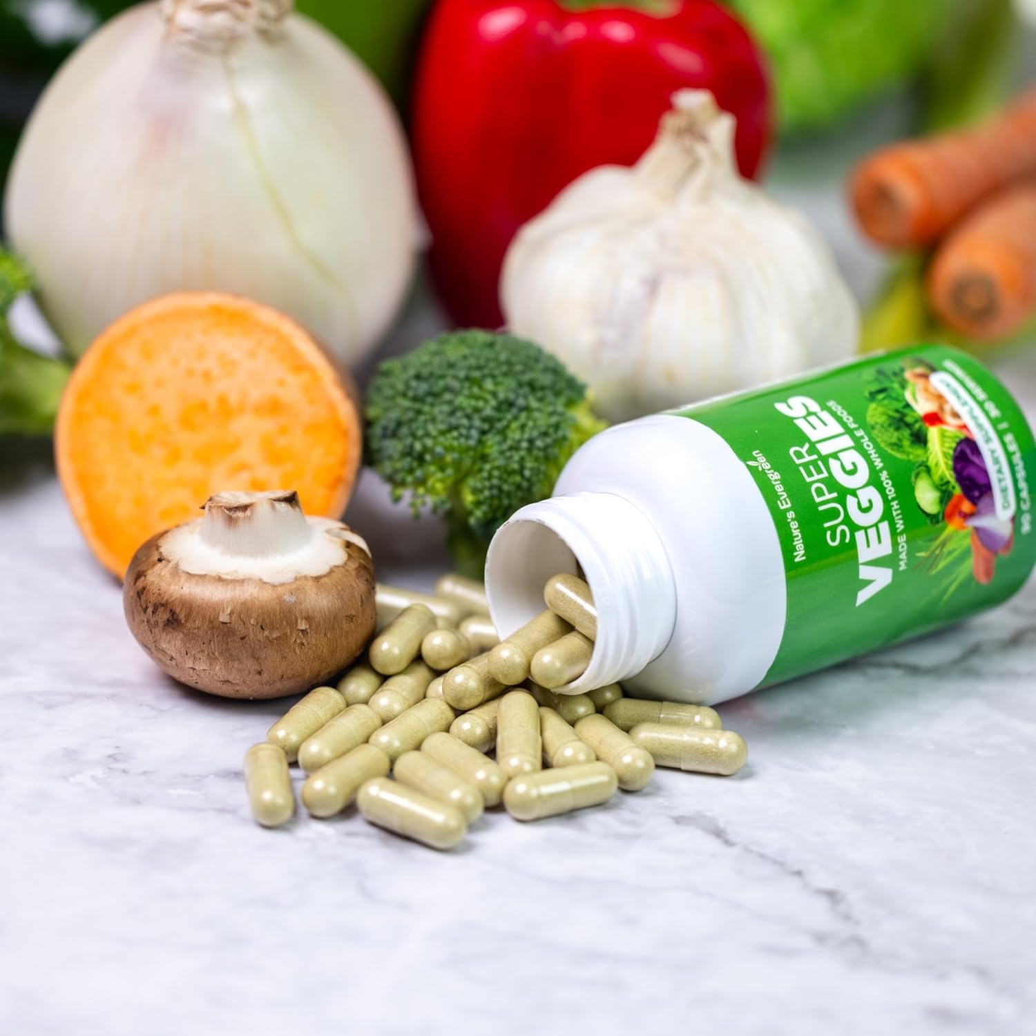 Superfood Vitamins & Minerals Supplement with Nature's Evergreen Fruits and Veggies - Vegan, Non GMO, Soy Free - 180 Capsules x 2 - Made in USA