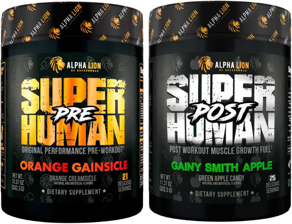 Superhuman Pre and Post Workout Bundle for Lean Muscle Growth and Strength