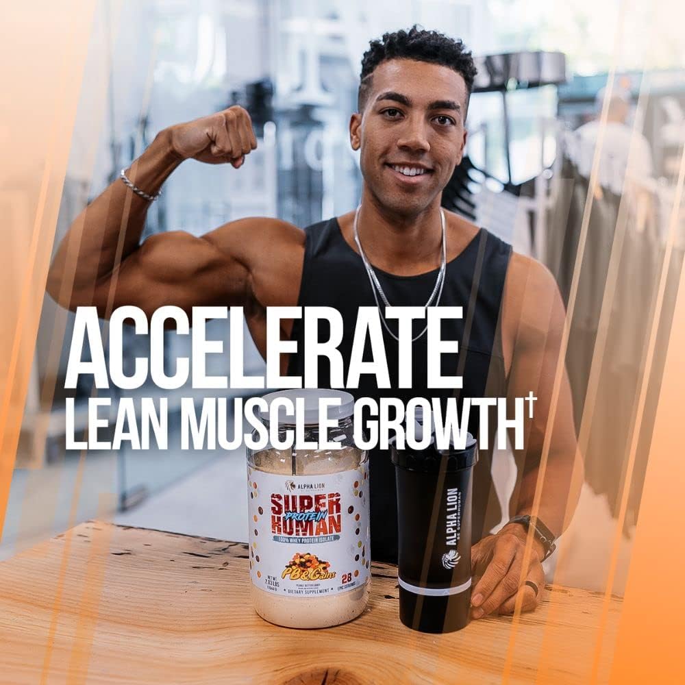 Superhuman Whey Protein Isolate Powder for Muscle Recovery & Growth - Low Carb, Low Sugar, No Bloat Post Workout - Orange Gainsicle Flavor - 28 Servings