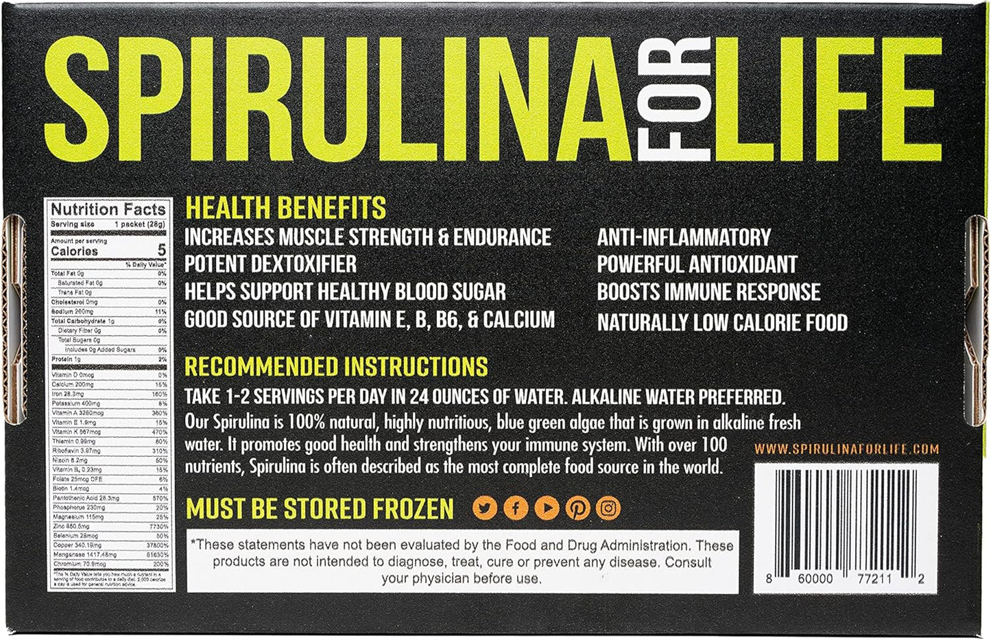 Superior Spirulina: 30 Stick Pack, 100% Pure, USA Grown & Frozen - Alkaline Water, 30 Day Supply - BoostGo Australia