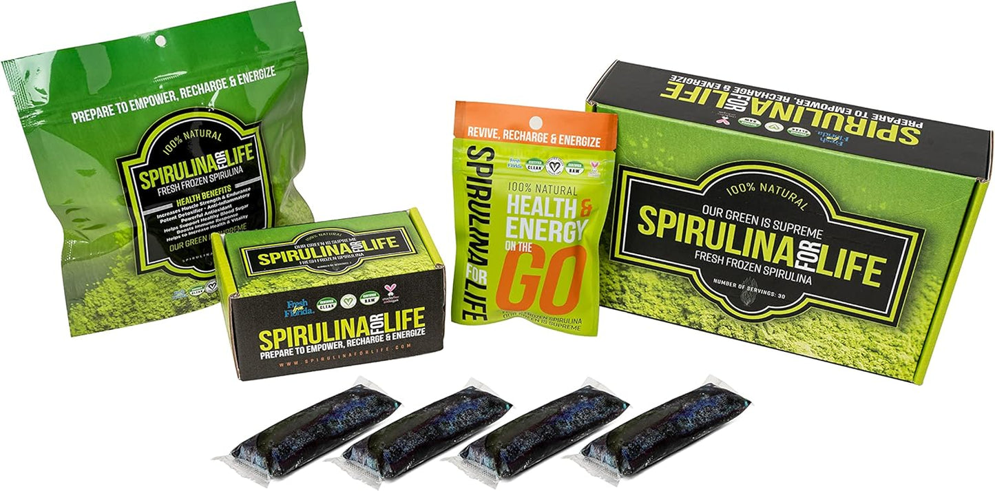 Superior Spirulina: 30 Stick Pack, 100% Pure, USA Grown & Frozen - Alkaline Water, 30 Day Supply - BoostGo Australia