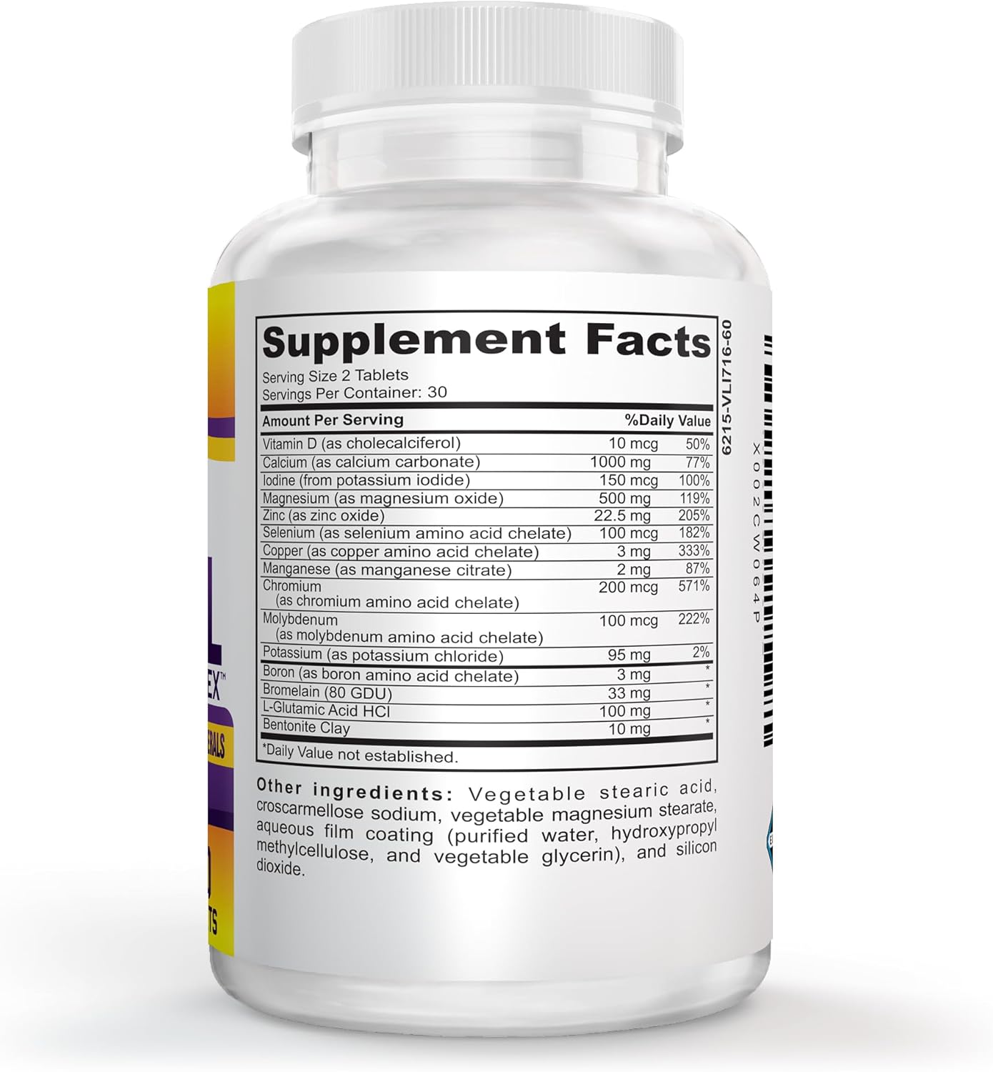 SuperMAX Multimineral Supplement with 72 Trace Minerals - Iron Free Formula - Natural High Potency Multi Mineral Supplements - 30-Day Supply