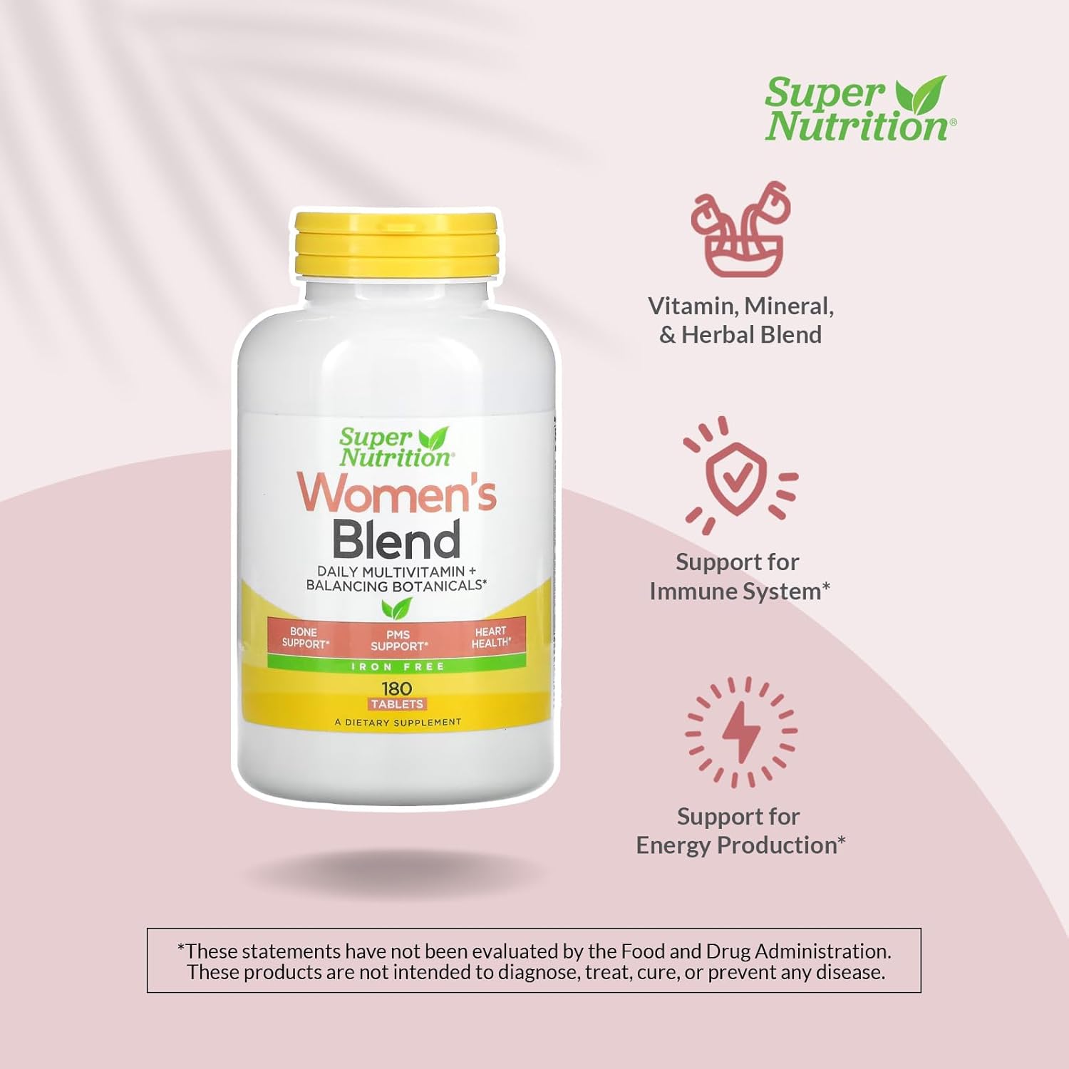 SuperNutrition Women's Blend Iron-Free Multi-Vitamin - 180 Tablets