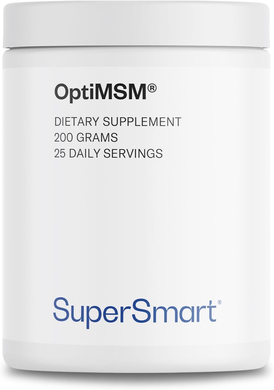 Supersmart OptiMSM: High Purity Methyl-Sulfonyl-Methane Formula - Non-GMO, Gluten Free (200g)
