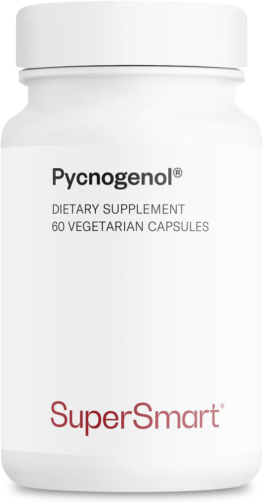 Supersmart Pycnogenol 200mg Daily: French Maritime Pine Bark Extract, Patented & Bioavailable - 60 Capsules