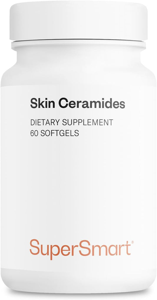 Supersmart Skin Ceramides with Zinc Softgels - Non-GMO Hydration & Protection Supplement for Skin Care - 60 Count