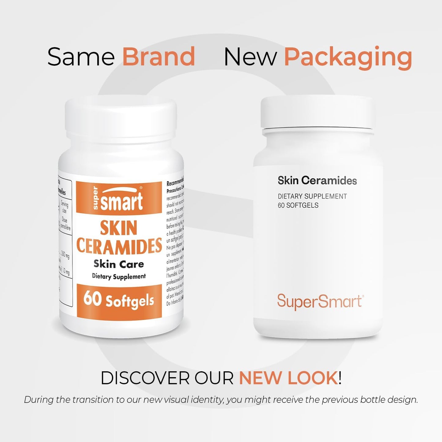 Supersmart Skin Ceramides with Zinc Softgels - Non-GMO Hydration & Protection Supplement for Skin Care - 60 Count