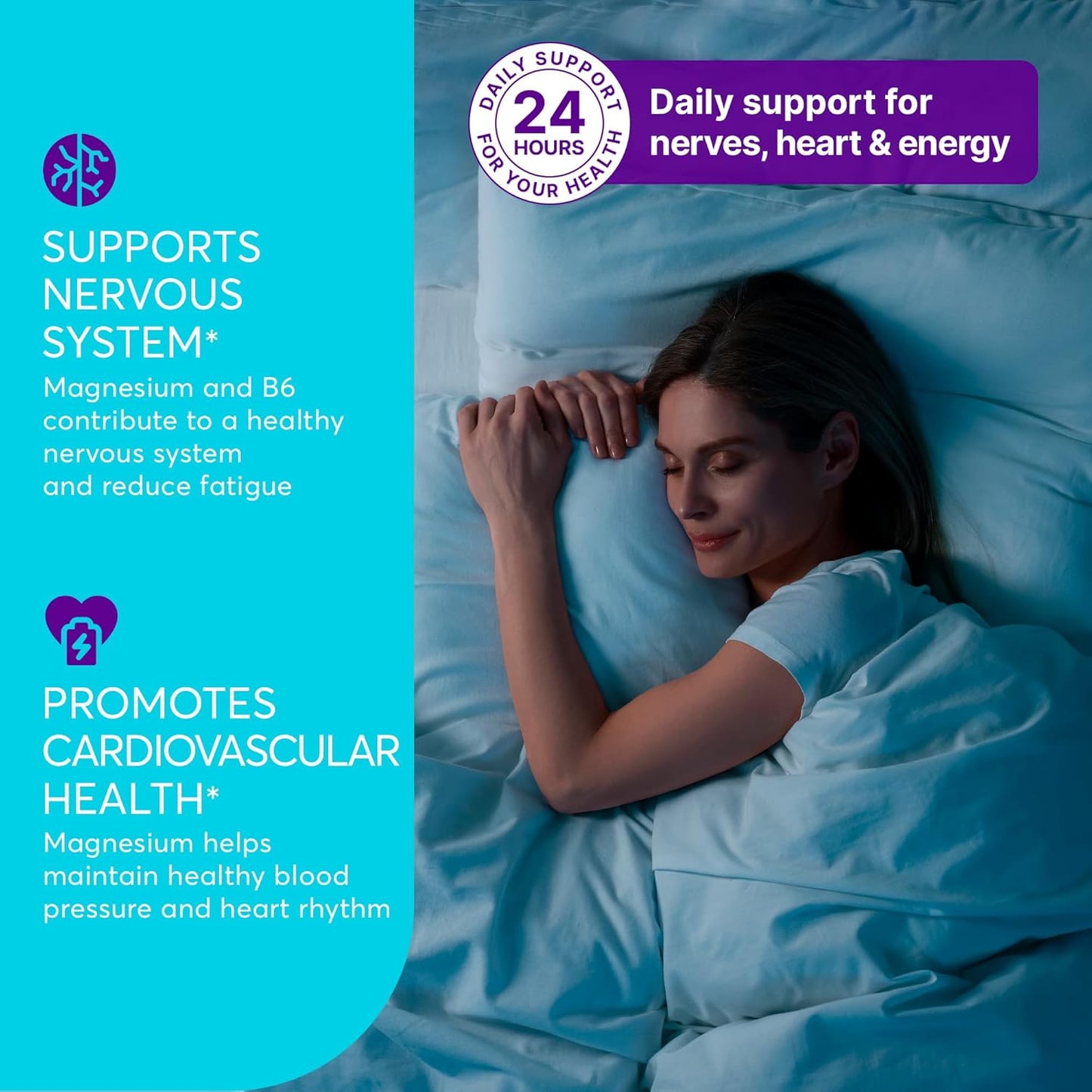 Suplint Magnesium Bisglycinate with Vitamin B6 - Daily Supplement for Metabolism, Immune, and Nervous System Support for Men and Women