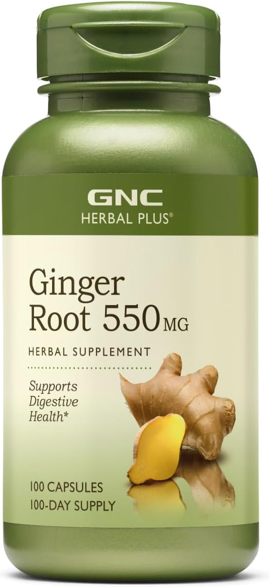 Support Digestive Health with GNC Herbal Plus Ginger Root Capsules - 550mg, 100 Count - BoostGo Australia