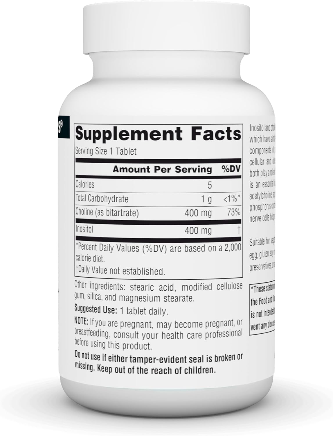 Supports Healthy Nerve Function: Source Naturals Inositol & Choline 800mg - 50 Tablets