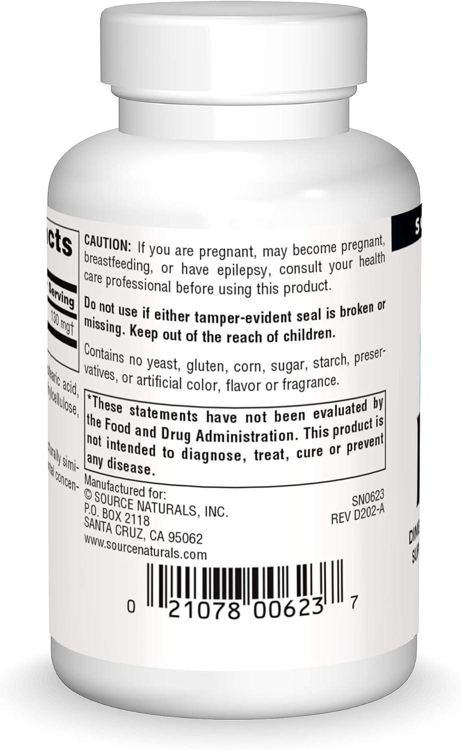 Supports Mental Concentration - Source Naturals DMAE Bitartrate Tablets (100 Count)