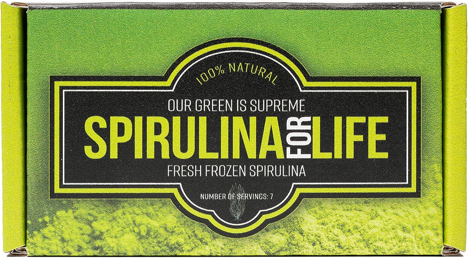 Supreme Green Spirulina Stick Pack - 7 Day Supply, Flash Frozen in USA - Pure Alkaline Water Grown Superfood & Multivitamin