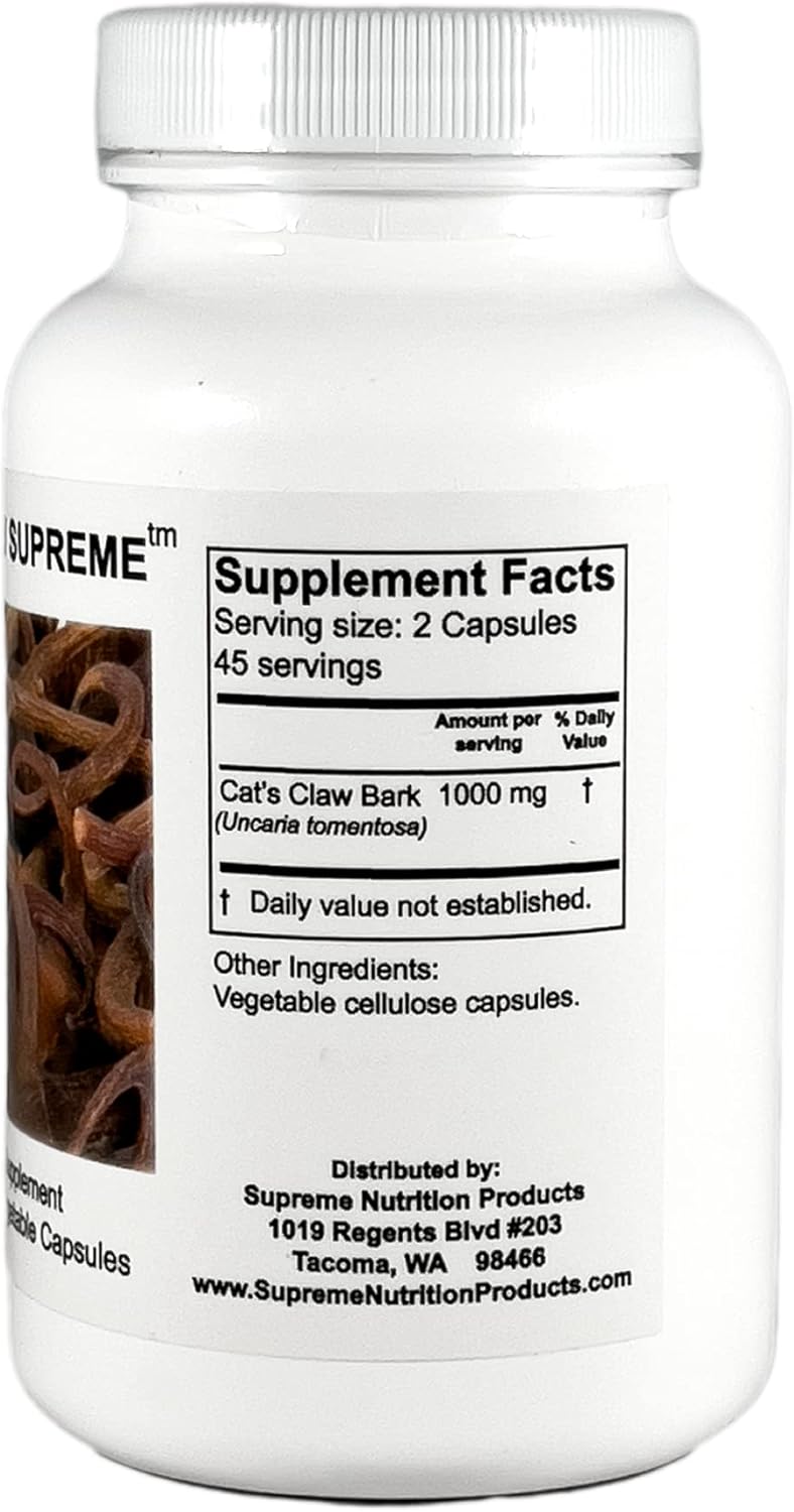 Supreme Nutrition Cat's Claw Supplement - 90 Pure Vegetarian Capsules for Optimal Health