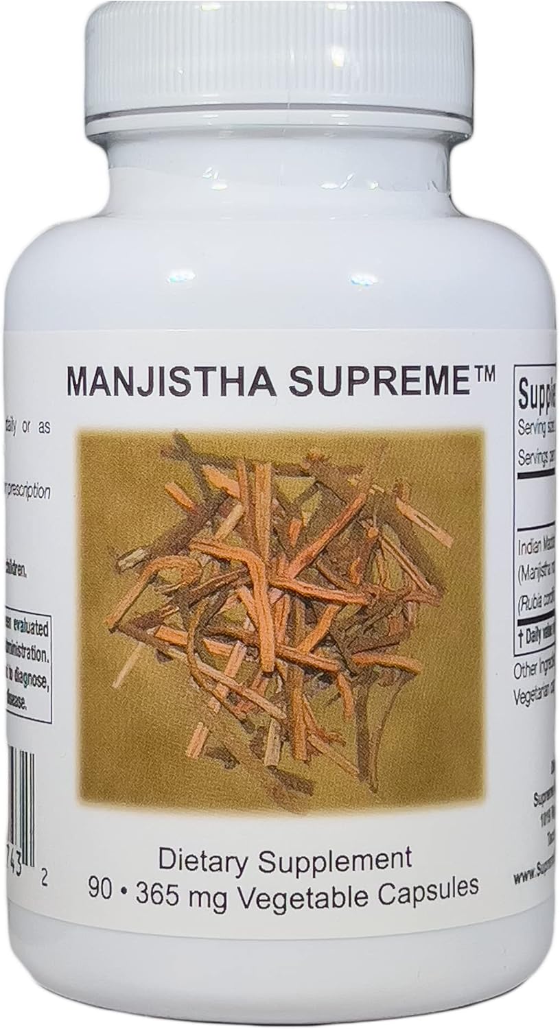 Supreme Nutrition Manjistha Capsules - 90 Pure Indian Madder Root Vegetarian Supplement