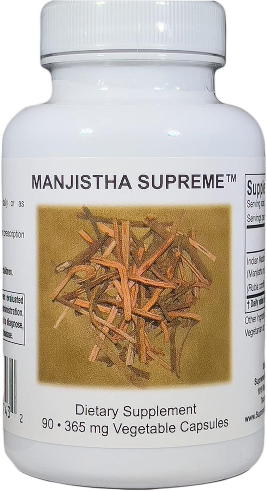 Supreme Nutrition Manjistha Capsules - 90 Pure Indian Madder Root Vegetarian Supplement