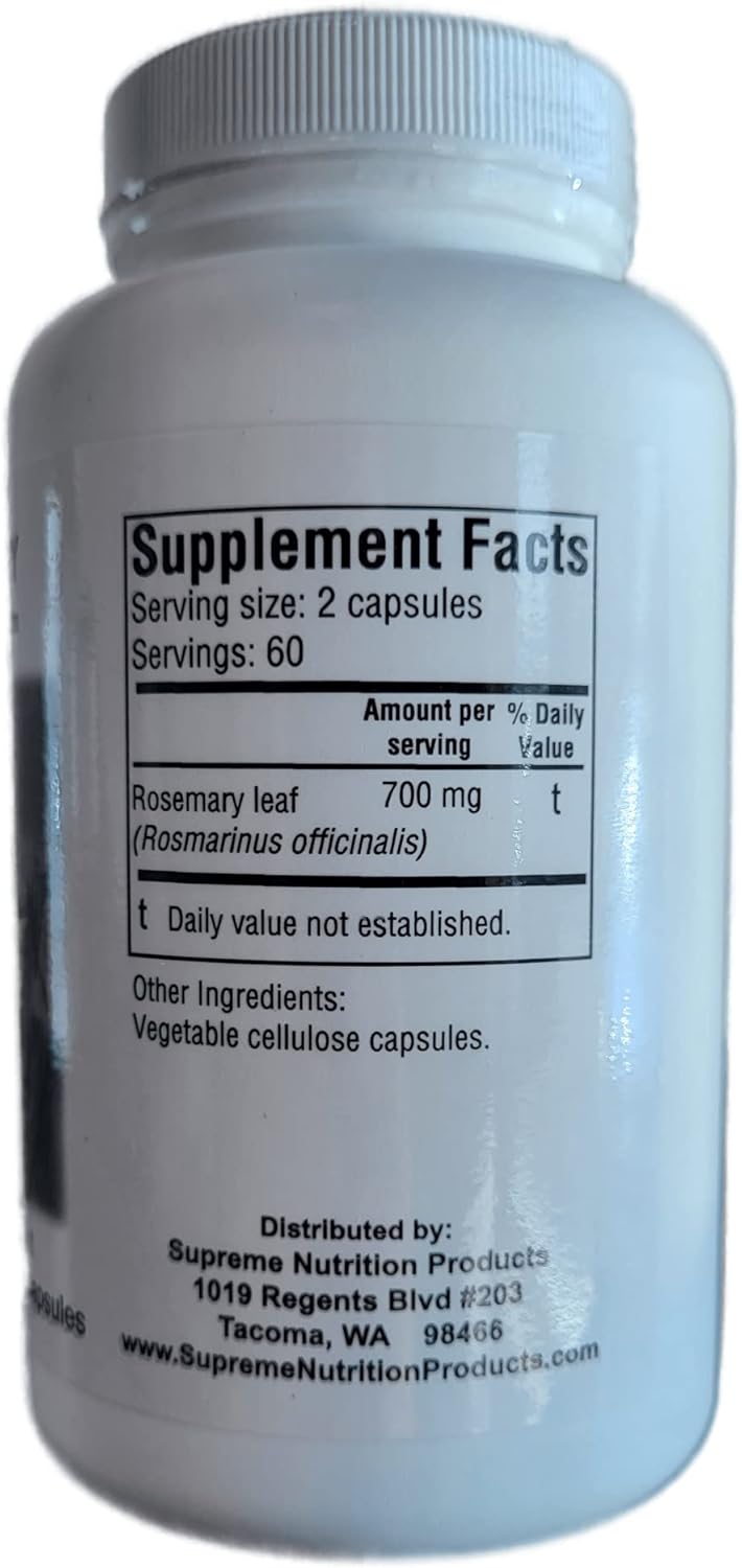 Supreme Nutrition Rosemary Capsules - 120 Pure Vegetarian Capsules