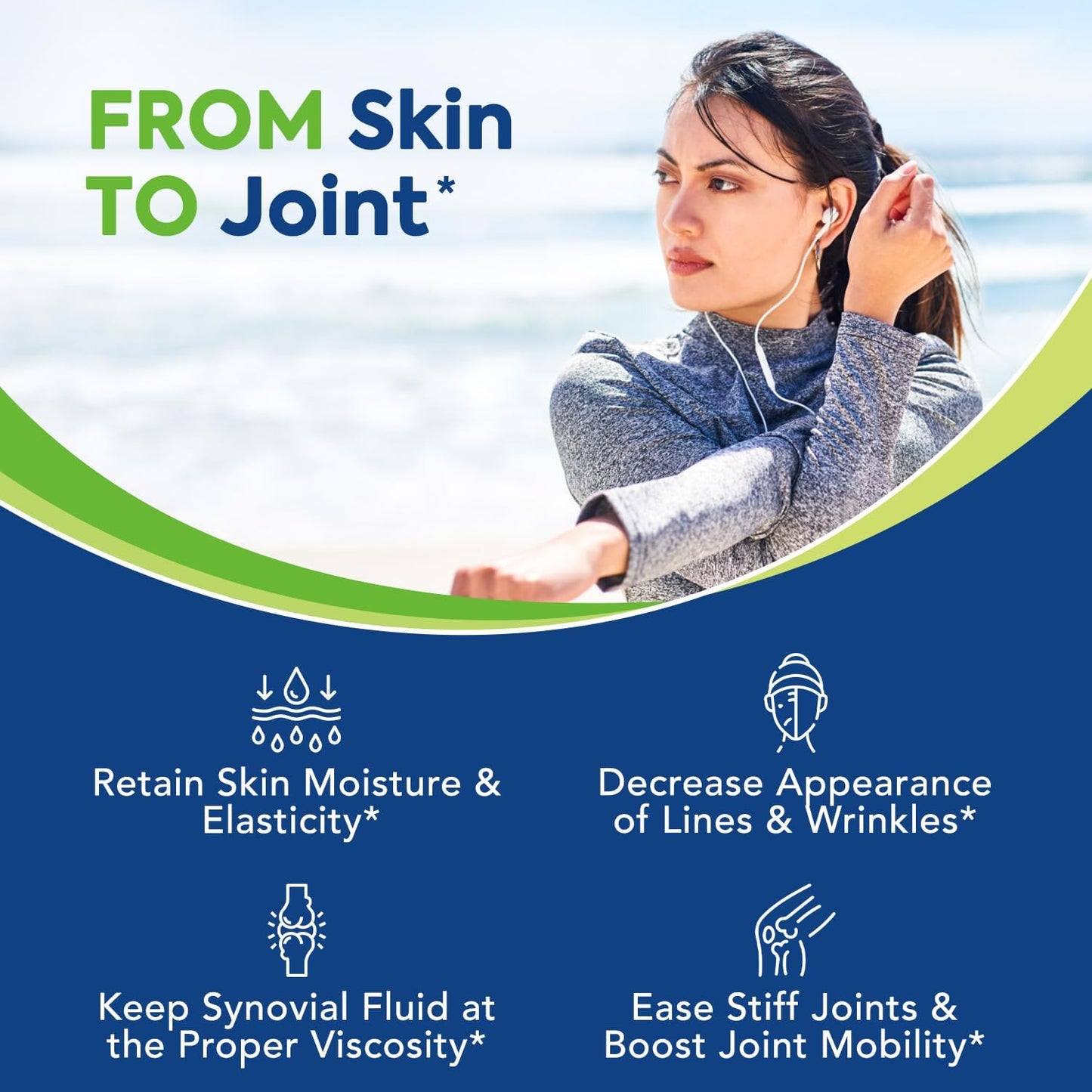 Surebounty Hyaluronic Acid Capsules with Vitamin C for Hydration, Joint Health, and Antioxidant Support - 60 Vegan Capsules