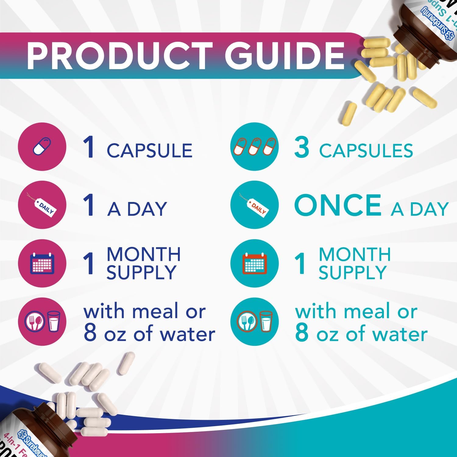 Surebounty Probiotic & Collagen Bundle: 4-in-1 Women's Probiotic + 6-in-1 Collagen, Cranberry, Digestive & Anti-Aging Support, Non-GMO - 2 Pack