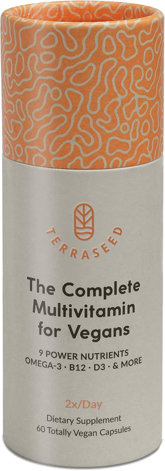 Sustainable Vegan Multivitamin with Iron, Omega 3, Vitamin D3, Folate, Zinc, B12 - Non-GMO, Gluten Free - Made in USA - 30 Day Supply