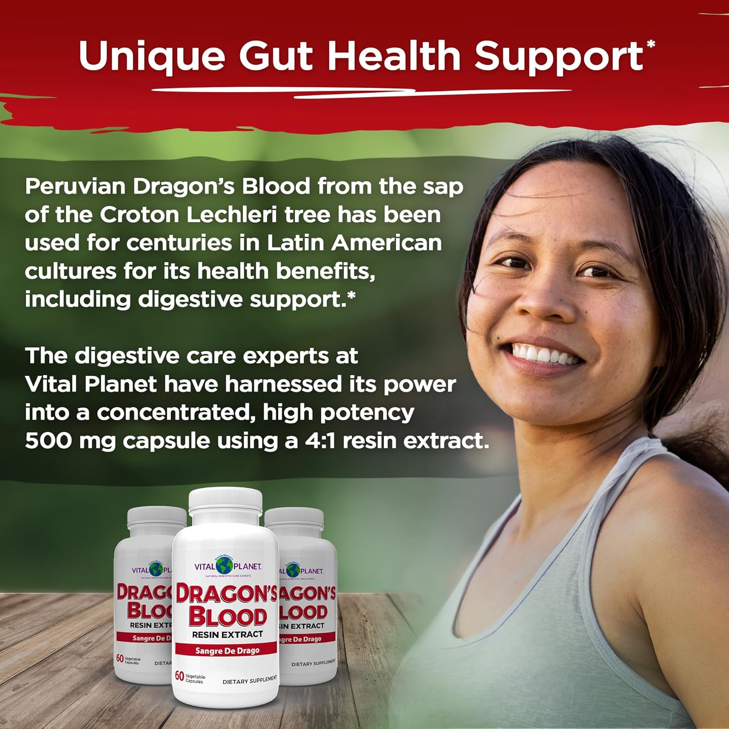 Sustainably Sourced Dragon's Blood Resin Extract Capsules for Digestive Health - 500mg, 60ct from Rainforest of Peru