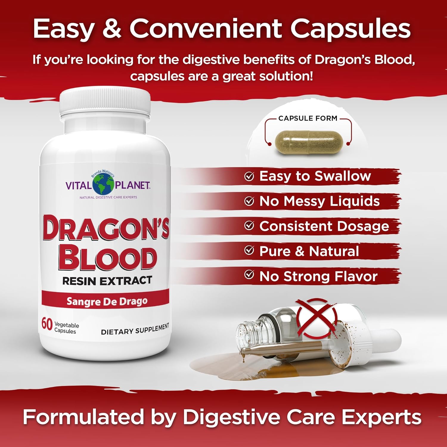 Sustainably Sourced Dragon's Blood Resin Extract Capsules for Digestive Health - 500mg, 60ct from Rainforest of Peru