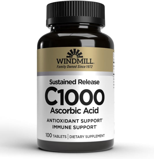 Sustained Release Windmill Vitamin C-1000 Tablets - Pack of 100 Tablets