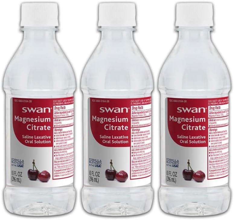Swan Magnesium Citrate Oral Solution 10 oz (3 Pack) - Cherry Flavor Deal on Deal Dave