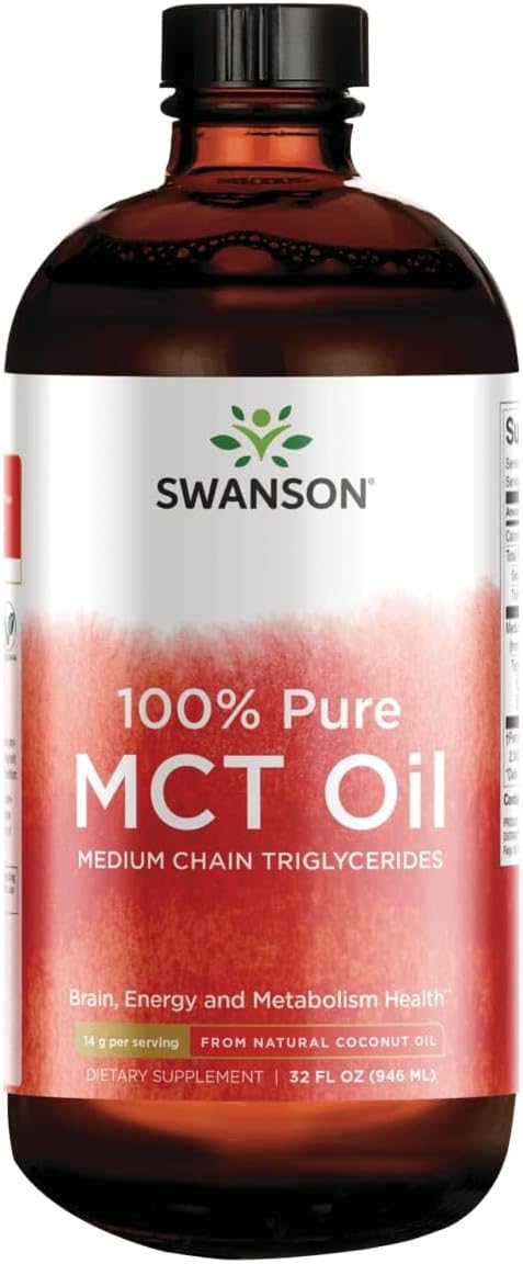 Swanson 100% Pure MCT Oil - 32 fl oz (946 ml) Liquid Supplement