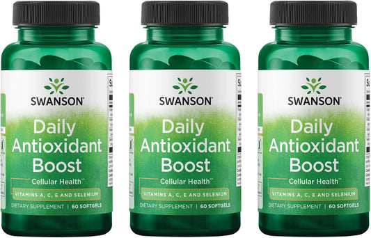 Swanson ACES Vitamins & Selenium Softgels - Cellular Health & Immune Support - Natural Defensive Nourishment - 3 Pack