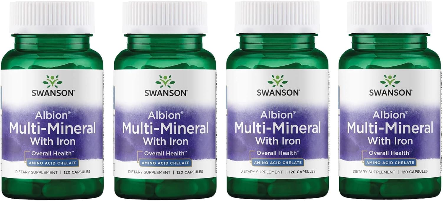 Swanson Albion Chelated Multi-Mineral Glycinate - 480 Capsules for Enhanced Absorption