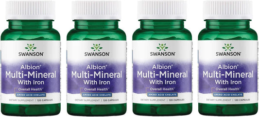 Swanson Albion Chelated Multi-Mineral Glycinate - 480 Capsules for Enhanced Absorption