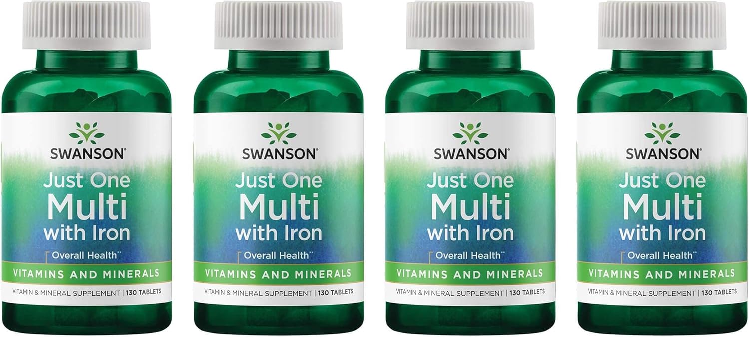 Swanson Century Formula Multivitamin with Iron 130 Tabs - Pack of 4
