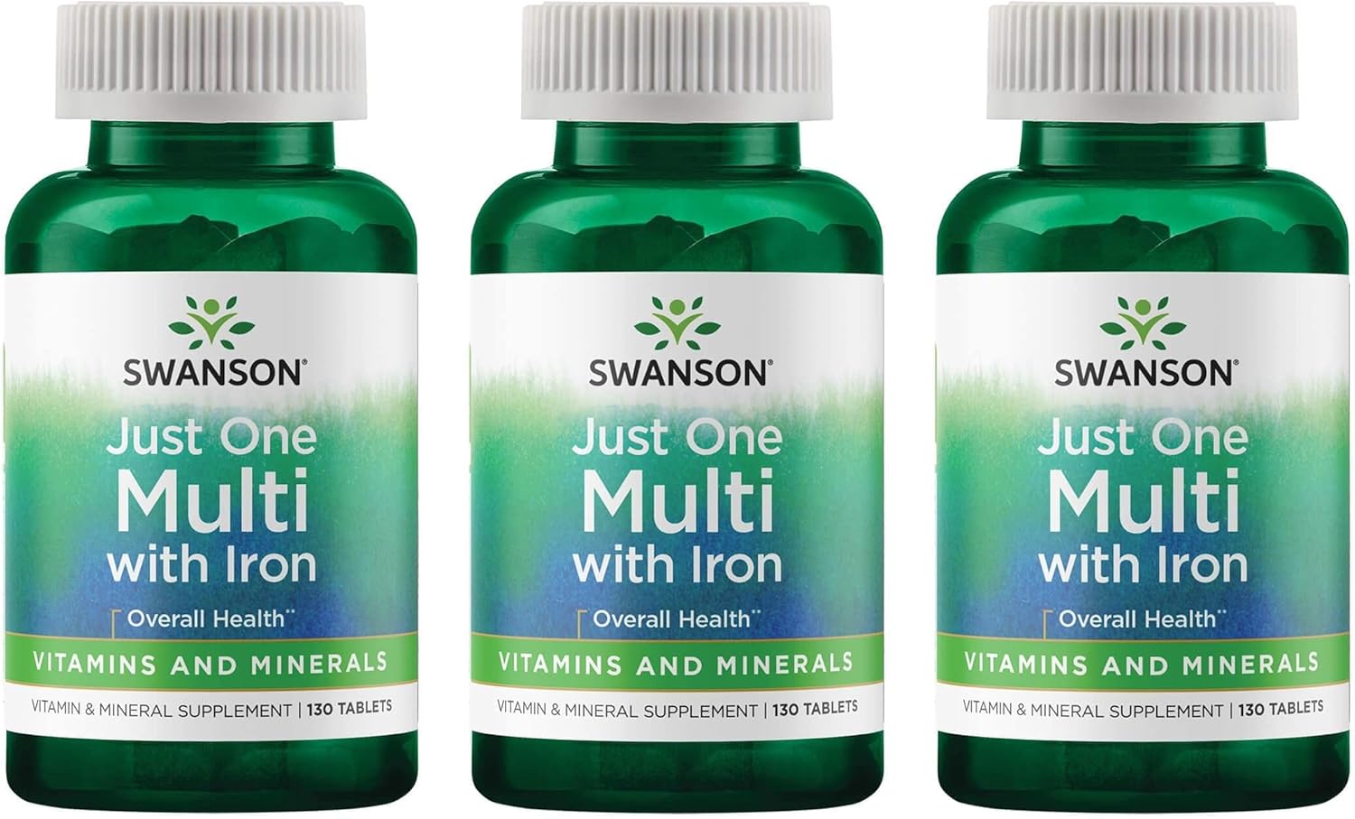 Swanson Century Formula Multivitamin with Iron 130 Tabs - 3 Pack for Daily Health Support