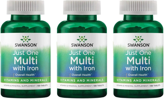 Swanson Century Formula Multivitamin with Iron 130 Tabs - 3 Pack for Daily Health Support