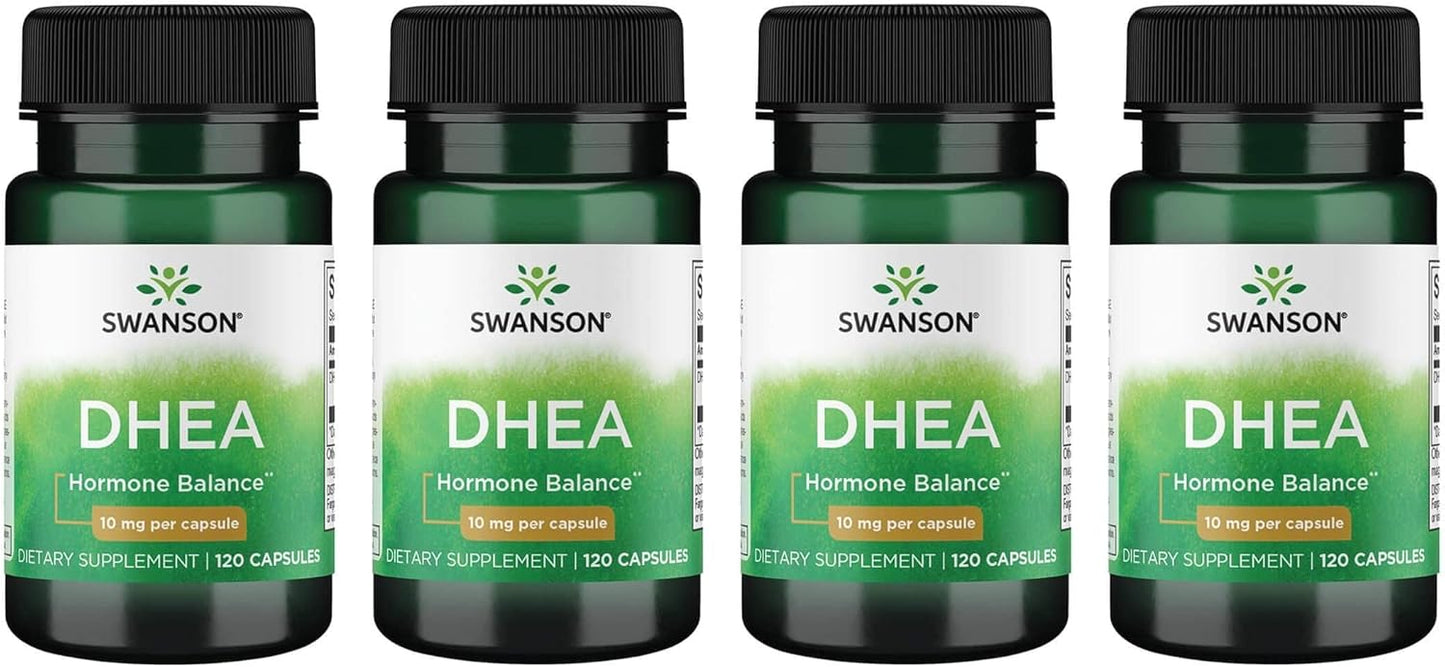 Swanson DHEA Hormone Balance Supplement 10mg (120 Capsules) - Pack of 4