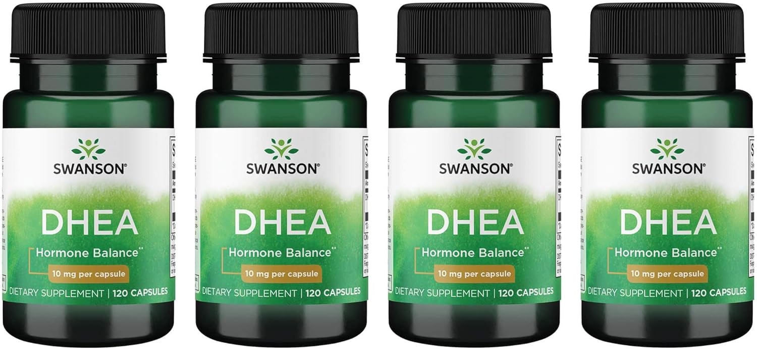 Swanson DHEA Hormone Balance Supplement 10mg (120 Capsules) - Pack of 4