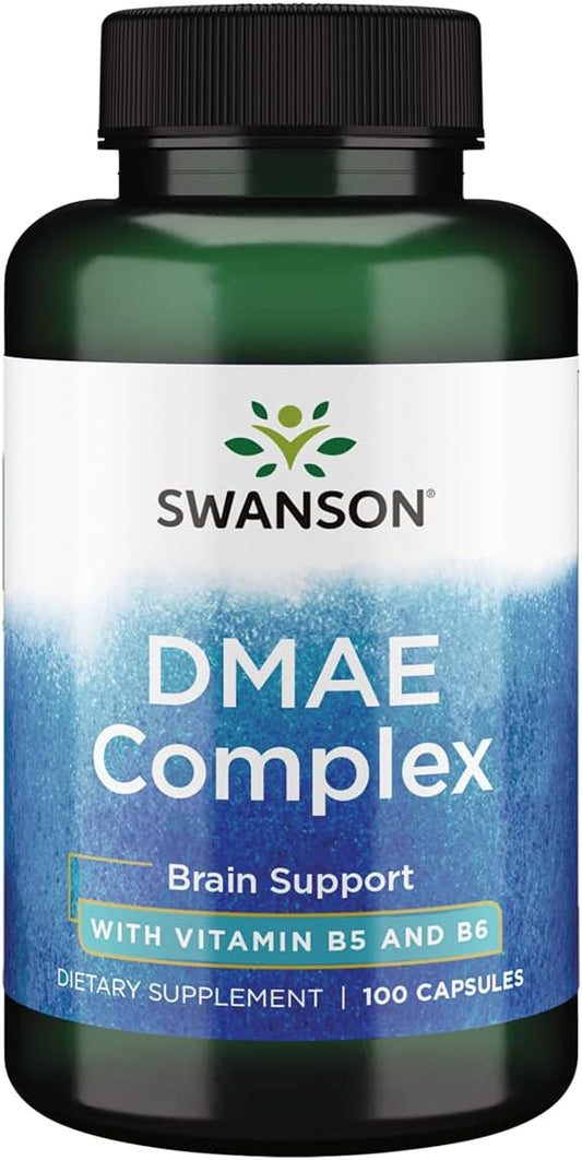 Swanson DMAE Complex 130mg 100 Capsules for Cognitive Health Support
