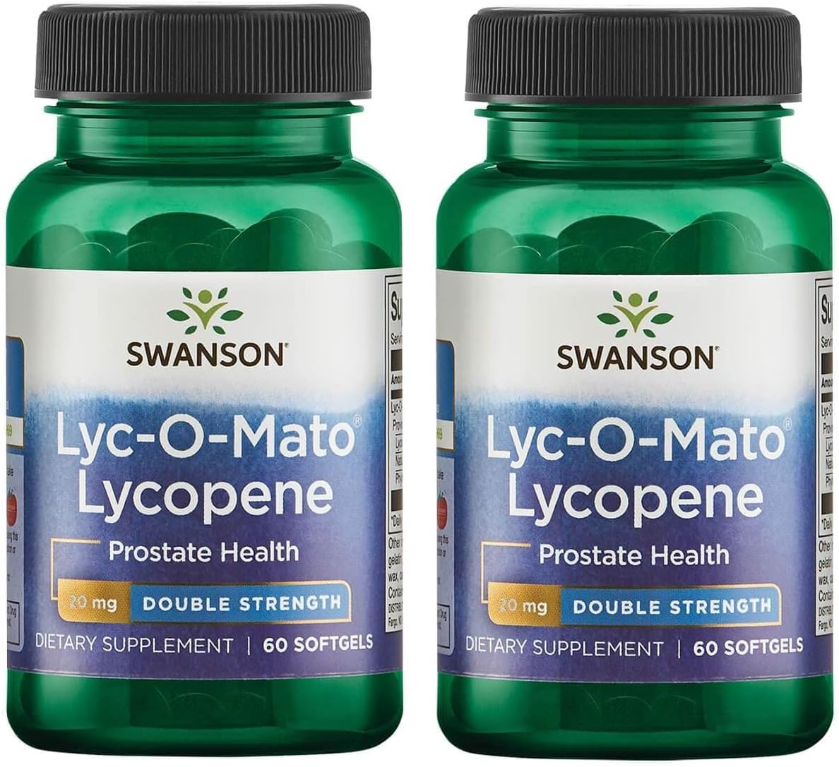 Swanson Double-Strength Lycopene 20mg 60 Softgels - Pack of 2