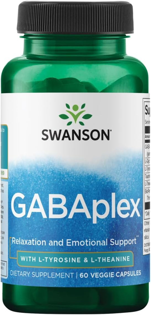 Swanson Gabaplex Amino Acid Supplement with L-Tyrosine & L-Theanine - 60 Vegetarian Capsules