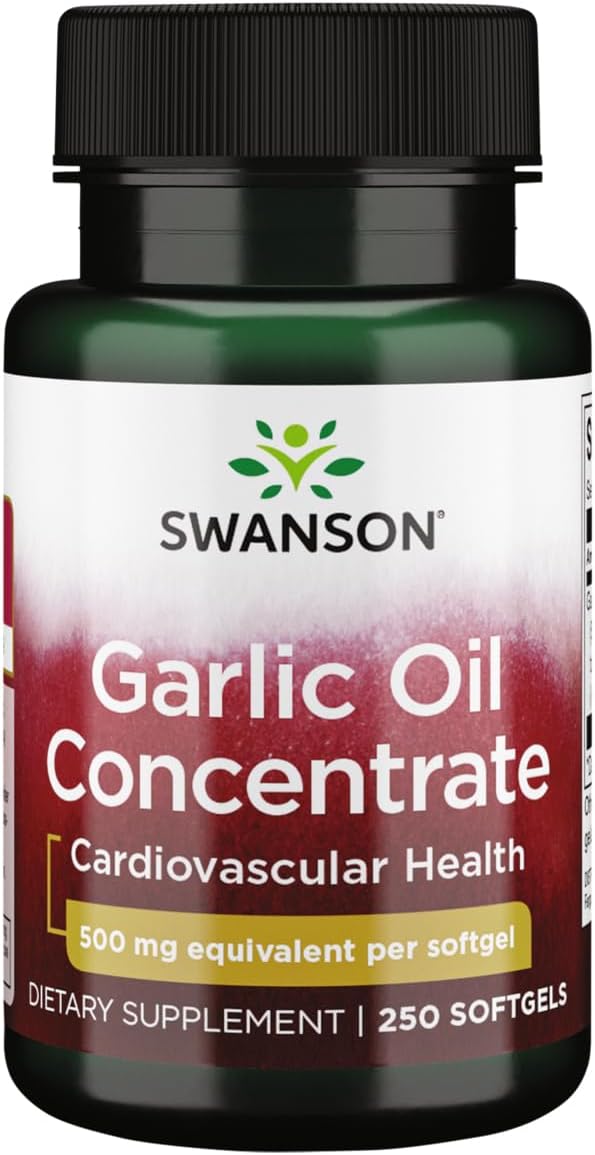 Swanson Garlic Oil Softgels, 500mg, 250 Count - High-Quality Supplement