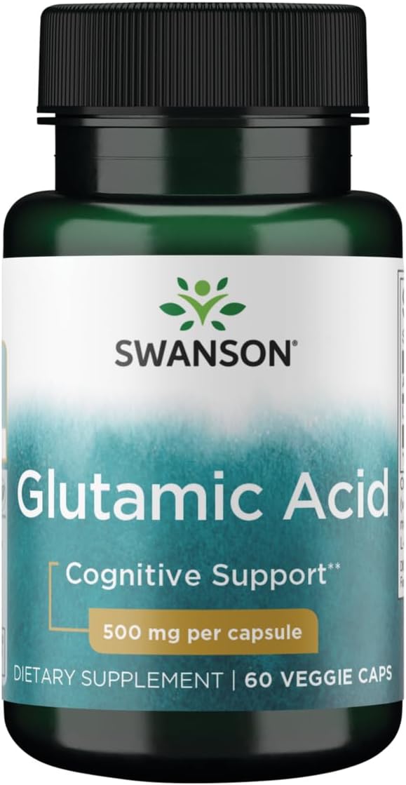 Swanson Glutamic Acid Amino Acid Supplement 500mg 60 Veg Capsules